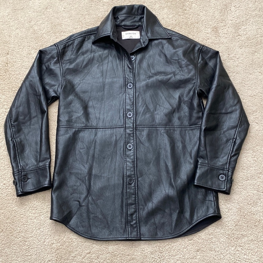 Aritiza Babaton Faux Leather Pelli Shirt Jacket